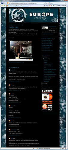 screenshot of Europe Blog